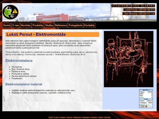 lukáš perout blansko - elektrikář, elekroinstalace, elektrikářské práce, servis, rekonstrukce, hromosvody, realizace rozvodů, stavby a novostavby - blansko, boskovice, brno
