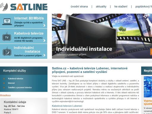 kabelová televize lubenec, vysokorychlostní internet. kompletní instalace a montáž satelitních zařízení a antén praha. rozvody společných antén.