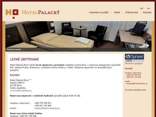 hotel palacký brno nabízí levné ubytování a pronájem nedaleko centra brna, s výbornou dostupností výstaviště bvv, okruhu moto gp a dálnice. - kontakt