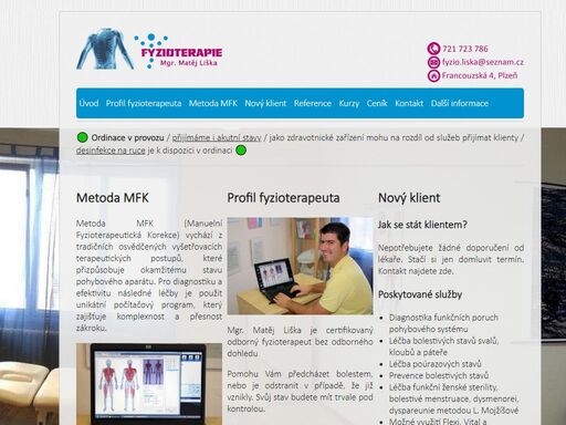 fyzioterapie matěj liška nabízí nejmodernější druh fyzioterapie - metodu mfk, která propojuje fyzioterapii s pořítačovým softwarem