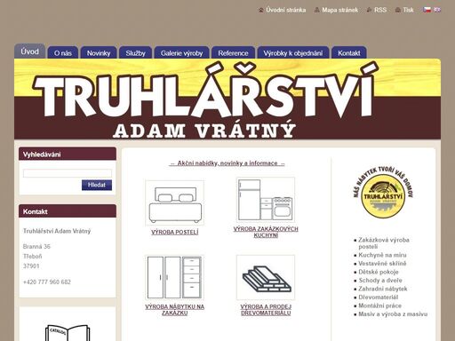 truhlářství adam vrátný. specializujeme se na zakázkovou výrobu nábytku na míru. poctivé materiály, precizní řemeslné zpracování.