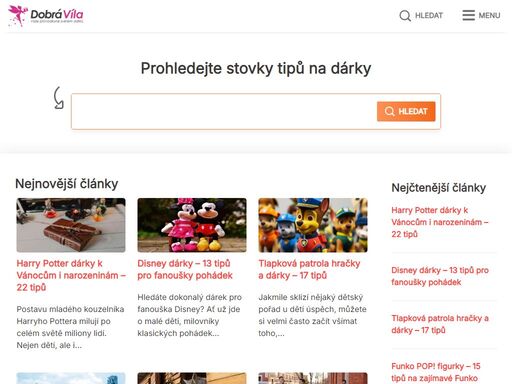 ať již nakupujete dárek pro přítelkyni, manžela nebo novorozence, dobrá víla přináší tipy na nejlepší dárky k narozeninám, výročí, vánocům či dni matek.