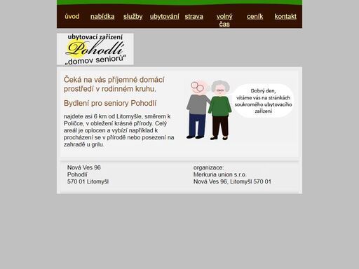 domov seniorů pohodlí