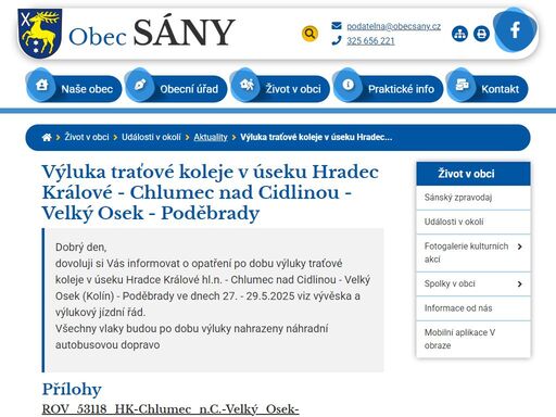 oficiální stránky obce sány