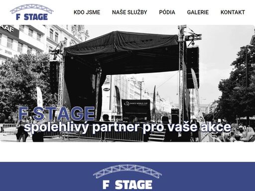 fstage nabízí pronájem pódií, konstrukcí, ozvučení a osvětlení pro koncerty, firemní akce i festivaly. kompletní technické zajištění akcí od a do z.