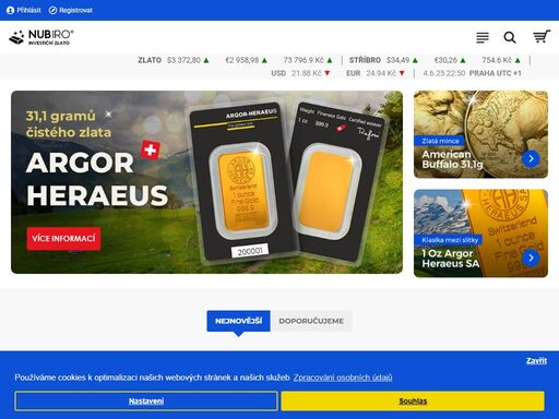 nubiro, prodej investičního zlata a stříbra