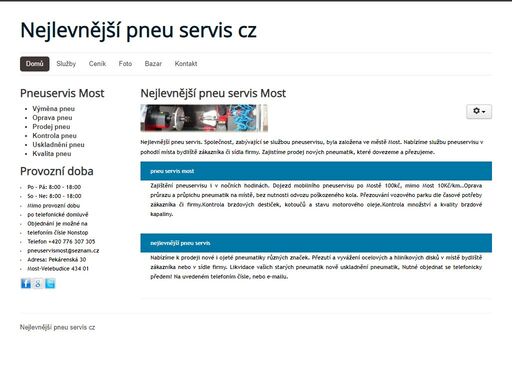 nejlevnější pneu, pneu servis most nejlevnější pneu servis most - oprava disku a výměna pneumatik - prodej nových disků a nových pneumatik