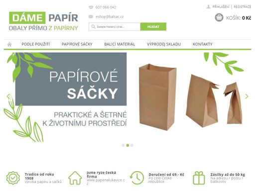 vyrábíme papírové obaly a sáčky s potiskem.                    
• speciální balicí papíry • balicí papíry s potiskem • řeznický papír • papírové sáčky • papírové sáčky s potiskem • papírové sáčky s alu folií • nepromastitelný papír •
balsac papermill s.r.o. - vyrábíme jednostranně hlazené balicí papíry a sáčky…