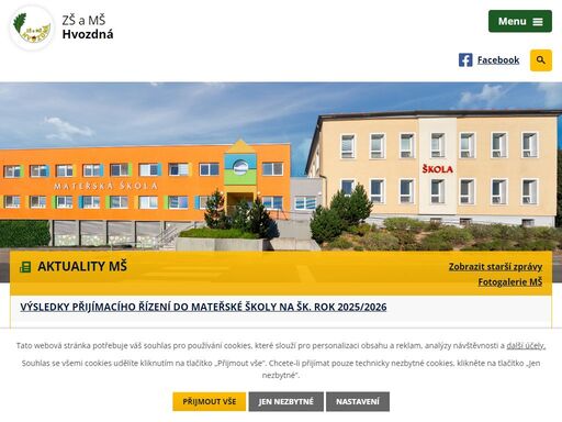 základní škola a mateřská škola hvozdná, okres zlín, příspěvková organizace