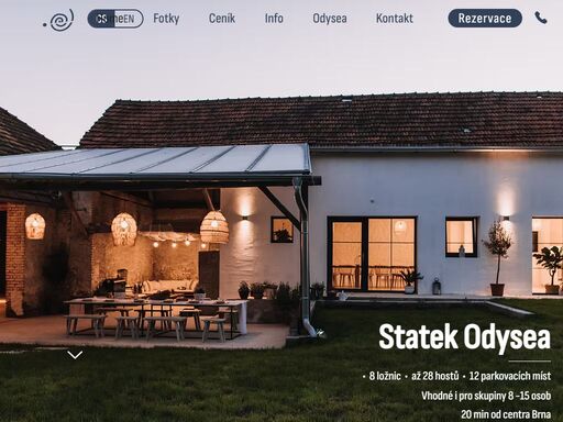 hledáte stylové ubytování, kde se snoubí klid přírody, středomořský šarm a dostatek prostoru? statek odysea je perfektním prostorem pro oddych od města s kamarády, pořádání workshopů, retreatů a vzdělávacích kurzů nebo teambuilding pro menší firmy.