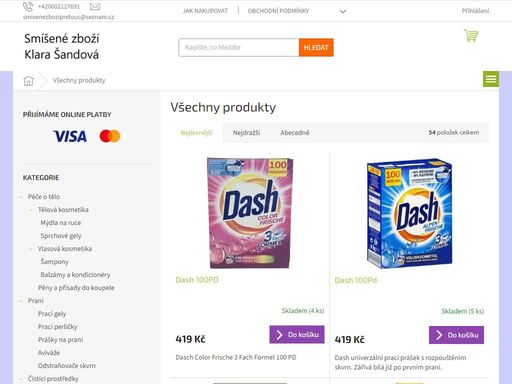 vítejte v našem obchodě.. smíšené zboží klára šandová
vše pro vaši spokojenost.
