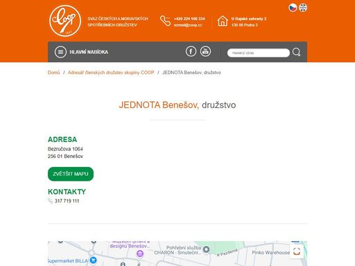 svaz českých a moravských spotřebních družstev - skupina coop. největší síť maloobchodních prodejen v české republice.