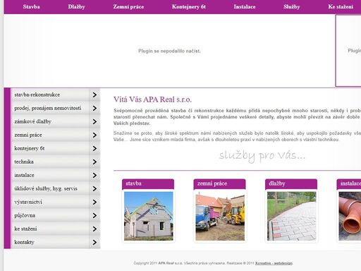 apa real s.r.o. - stavby, dlažby, zemní práce, kontejnery, instalace, úklidové služby, výstavnictví, pronájem nemovitostí
