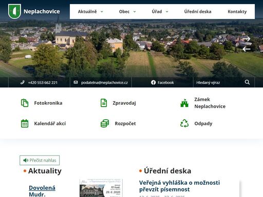 oficiální stránky obce neplachovice