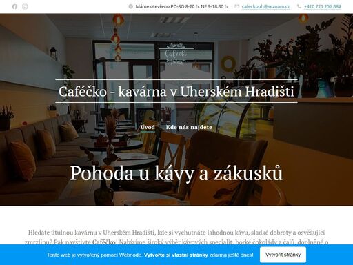 hledáte útulnou kavárnu v uherském hradišti, kde si vychutnáte lahodnou kávu, sladké dobroty a osvěžující zmrzlinu? pak navštivte caféčko! nabízíme široký výběr kávových specialit, horké čokolády a čajů, doplněné o úchvatné zákusky a dezerty. v letních měsících si posezení užijete na prostorné venkovní zahrádce, která je ideálním místem pro...