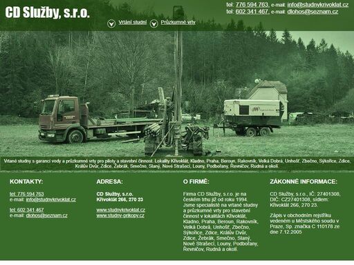 vrtané studny a průzkumné vrty pro piloty a stavební činnost - čerpadla a osazení vrtu - pažení (zárubnice), předpažnice - křivoklát, kladno, praha, beroun, rakovník, velká dobrá, unhošť, zbečno, sýkořice, zdice, králův dvůr, zdice, žebrák, smečno, slaný, nové strašecí, louny, podbořany, řevničov, rudná 