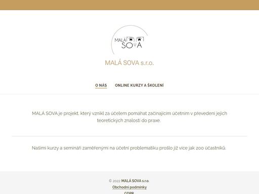 malá sova je projekt, který vznikl za účelem pomáhat začínajícím účetním v převedení jejich teoretických znalostí do praxe.