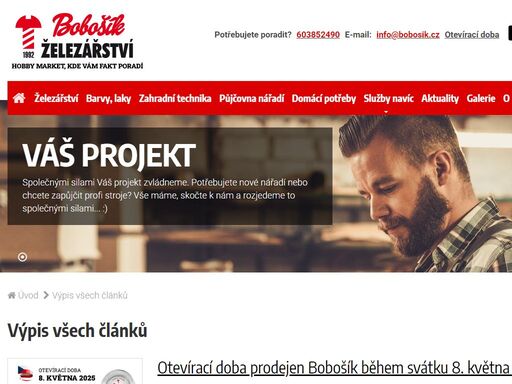 tradiční specializované železářství a domácí potřeby