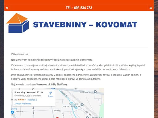 stavebniny chrudim, kovomat chrudim