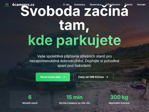 půjčovna kvalitních střešních stanů na auto pro vaše dobrodružství v přírodě.