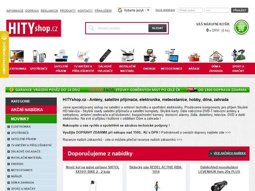 hityshop.cz - satelity, dvb-t, kamery,televize, led světla, elektro