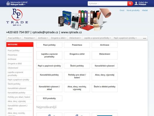 rp trade » polygrafické služby, kancelářské potřeby, reklamní předměty