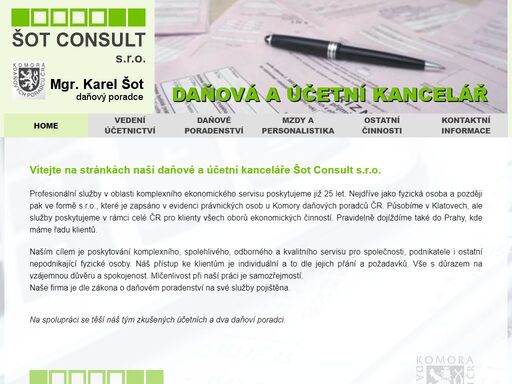 daňové poradenství, zastupování u fu, daňová přiznání, daňová optimalizace povinná elektronická hlášení a přiznání, konzultace smluv a obchodních případů šot consult klatovy - účetní a daňová a kancelář - úvod