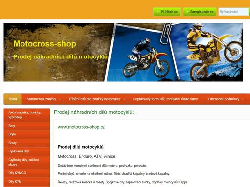 motocross díly, prodej dílů motocross,