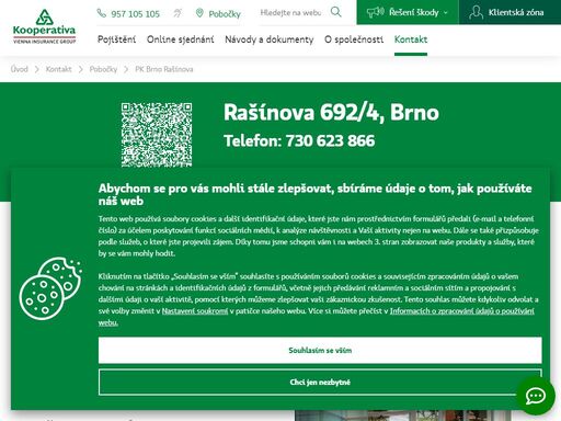 pojišťovna kooperativa - brno, rašínova 692/4, tel.: 730 623 866, e-mail: martin.kroupa@kooperativa.cz, martin kroupa - odpovědný vedoucí