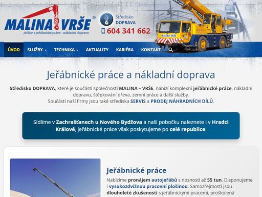 nabízíme spolehlivé jeřábnické práce, nákladní dopravu, štěpkování dřeva, zemní a výkopové práce, přepravu kontejnerů a další služby. kontaktujte nás!