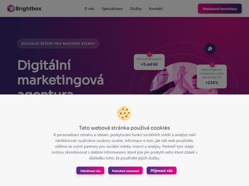 digitální marketingová agentura, která poskytuje komplexní služby pro růst vašeho byznysu. specializujeme se na digitální marketing, e-commerce, a b2b.