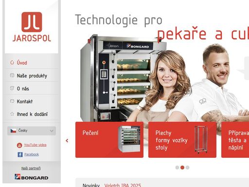 pekařské a cukrářské stroje, hnětače, děličky, kynárny a pece pro pekaře a cukráře