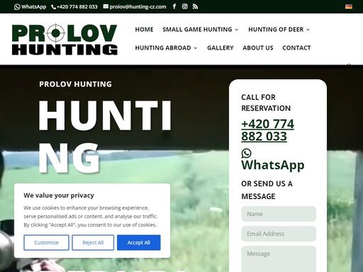 offer of private hunts in the czech republic. hunting for wild boars, deer, mouflons, fallow deer and pheasants in the best regions. prolov hunting