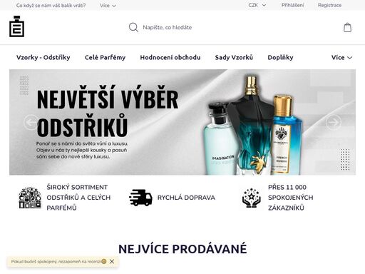 široký výběr vzorků - odstřiků parfémů