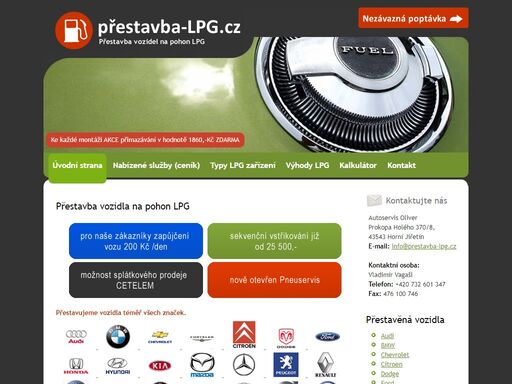 montáže lpg zařízení.
