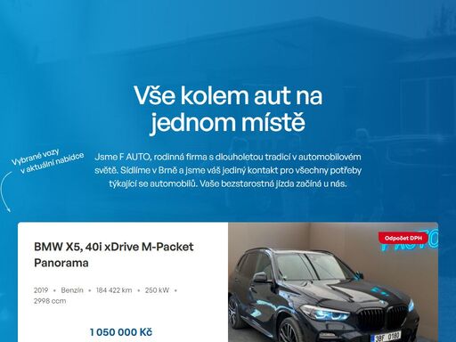 jsme f auto, rodinná firma s dlouholetou tradicí v automobilovém světě. sídlíme v brně a jsme váš jediný kontakt pro všechny potřeby týkající se automobilů.