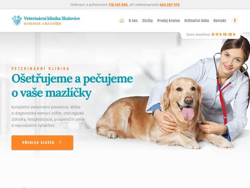 kompletní veterinární prevence, léčba a diagnostika nemocí zvířat, chirurgické zákroky, hospitalizace, pooperační péče a reprodukční vyšetření.