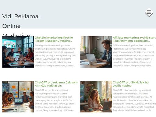 vidi reklama je expert na online marketing. na našem webu centralizujeme informace o digitálním marketingu, seo, sociálních médiích a dalších současných formách marketingových strategií. sledujeme nejnovější trendy v ppc a content marketingu a sdílíme praktické tipy a rady. přidejte se k nám pro analýzu trhu a objevte nejlepší metody pro dosažení marketingových cílů vaší firmy.