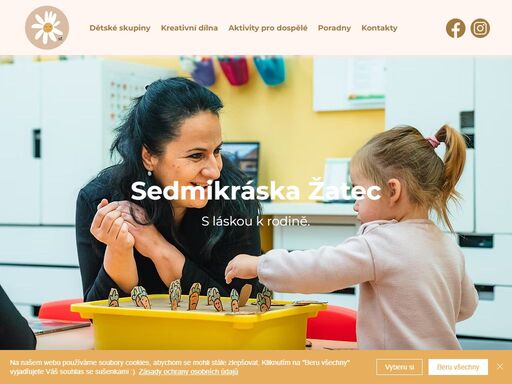 sedmikráska žatec, s láskou k rodině.
dětské skupiny od 1 roku.
přednášky na téma výchova dětí, osobnostní rozvoj, zdravý životní styl.
kreativní dílna, výroba na zakázku, dekorace do vašich domovů, workshopy.
