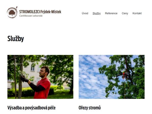 výsadba, údržba a kácení stromů.