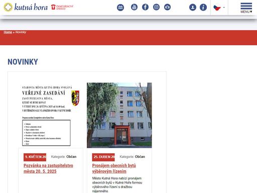 městský informační portál města kutná hora, jehož památky jsou od r. 1995 na seznamu unesco, poskytuje přehled o památkách, informacích, kulturním a společenském dění ve městě