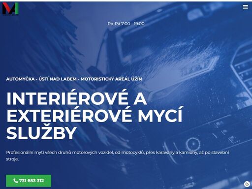 profesionální mytí všech druhů motorových vozidel, od motocyklů, přes karavany a kamiony, až po stavební stroje.