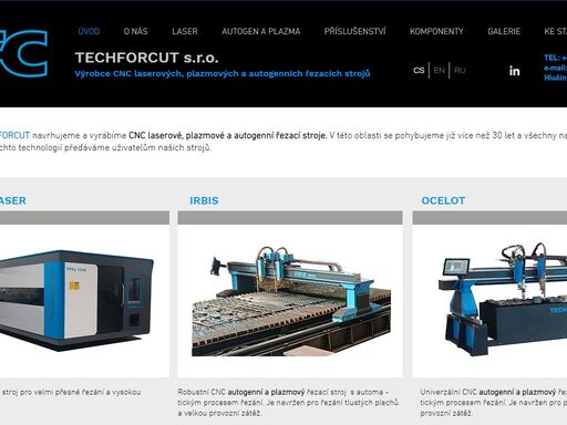 techforcut s.r.o. - výrobce laserových, plazmových a autogenních řezacích strojů