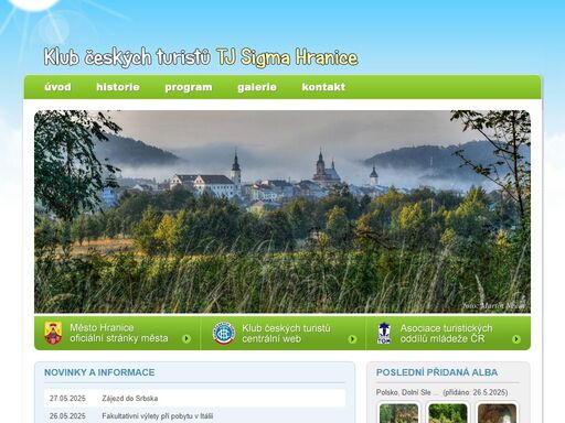 oficiální stránky kčt tj sigma hranice. kalendář akcí, fotogalerie, historie klubu aj.