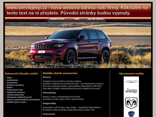autoservis chrysler, nabídka služeb autoservisu a pneuservisu