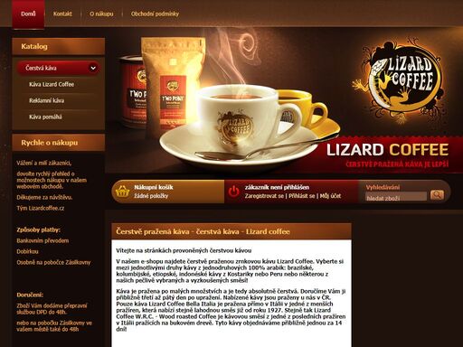 vítejte na stránkách provoněných čerstvou kávou v našem e-shopu najdete čerstvě praženou zrnkovou kávu lizard coffee. vyberte si mezi jednotlivými druhy kávy z jednodruhových 100% arabik: brazilské, kolumbijské, etiopské, indonéské kávy z kost čerstvá pražená káva | lizardcoffee.cz