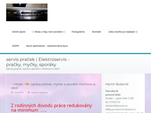 opravy praček, servis praček, opravy myček, servis myček, opravy sporáků, servis sporáků,