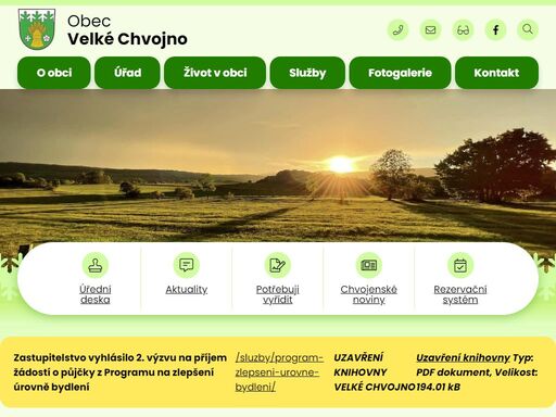oficiální stránky obce velké chvojno