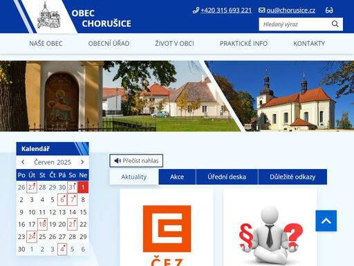 oficiální stránky obce chorušice