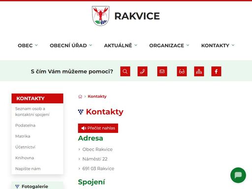 oficiální stránky obce rakvice